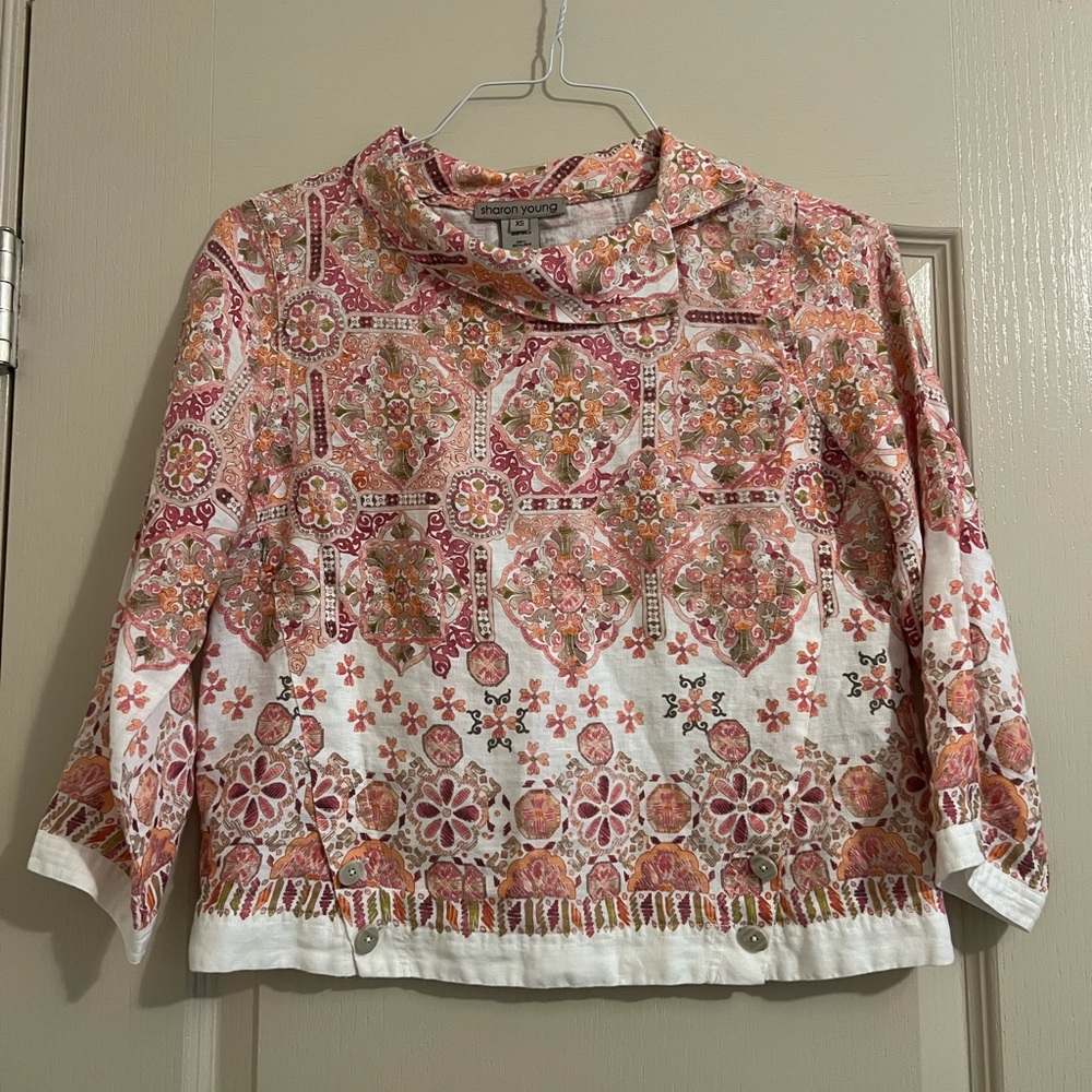 Sharon Young Multicolor Floral Blouse